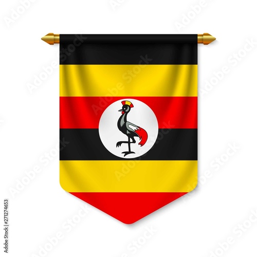 3d realistic pennant with flag