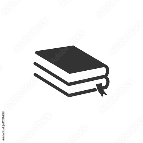 Book flat icon vector illustration on white background. smart learning education book shop store vector logo design template