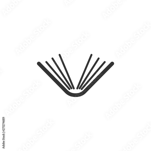 Book line icon vector illustration on white background. smart learning education book shop store vector logo design template