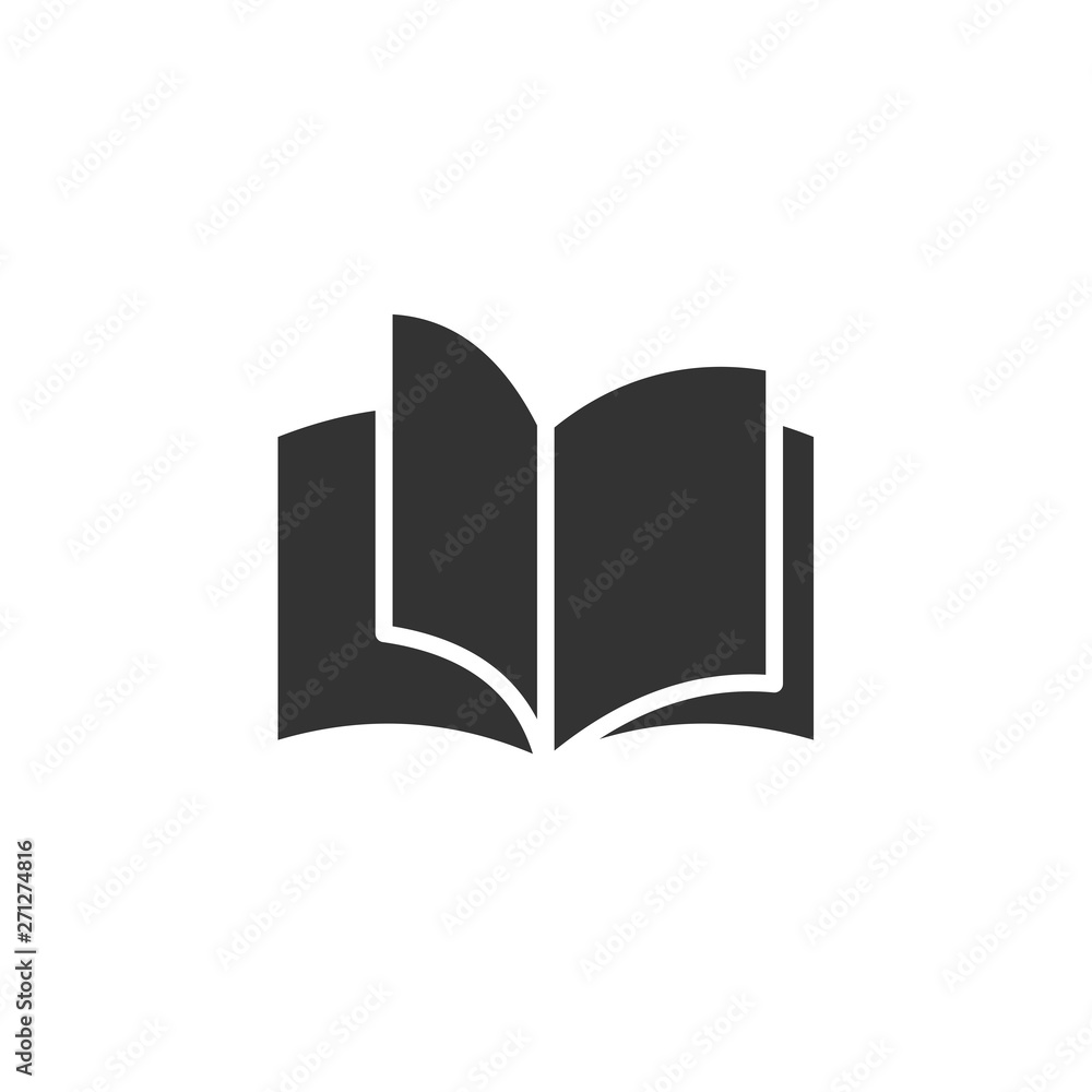Book flat icon vector illustration on white background. smart learning education book shop store vector logo design template Book flat icon vector illustration on white background. smart learning education book shop store vector logo design template