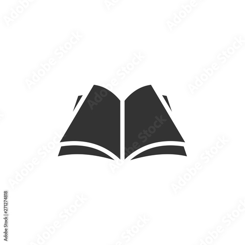 Book flat icon vector illustration on white background. smart learning education book shop store vector logo design template