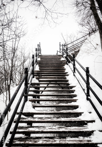 Fototapeta Naklejka Na Ścianę i Meble -  Snow and Staircases