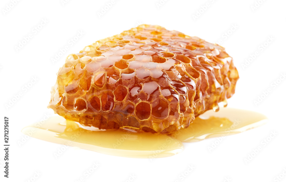 Honeycomb with natural honey on white background Honeycomb with natural honey on white background