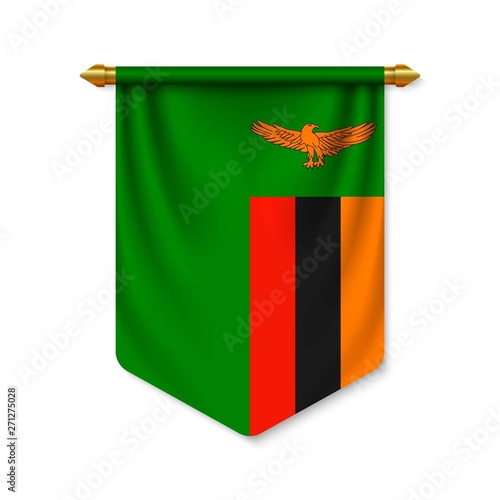 3d realistic pennant with flag