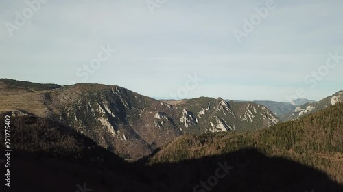 aerial view of pyrenean hill in Occitanie, Aude in the South of France