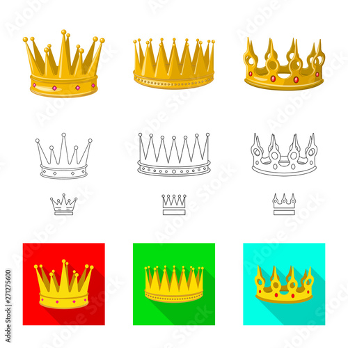 Vector illustration of medieval and nobility icon. Collection of medieval and monarchy stock symbol for web.