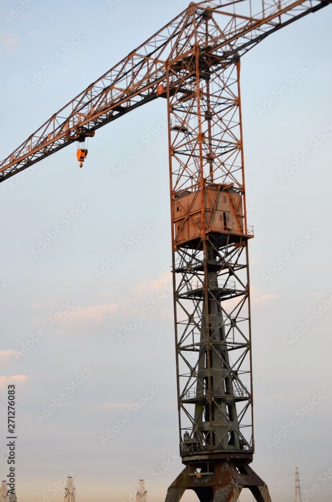 old industrial crane at an old shipyard old industrial crane at an old shipyard