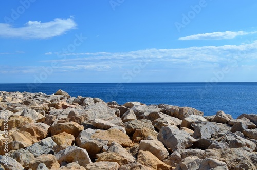 rocky coast on the mediterranean sea