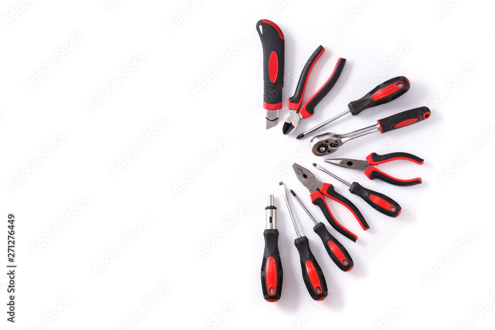 Building tools repair set pattern isolated on white background Building tools repair set pattern isolated on white background