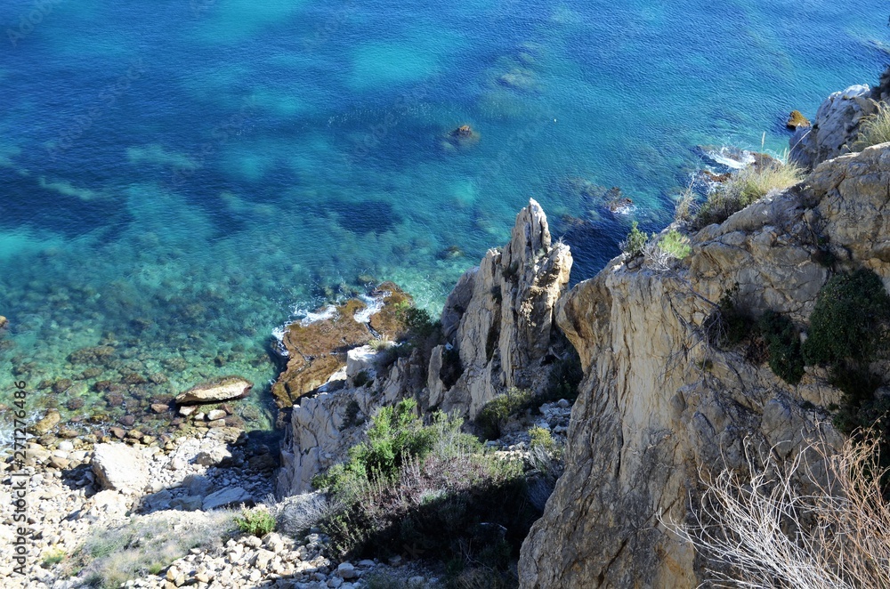 rocks nearby the mediterranean sea