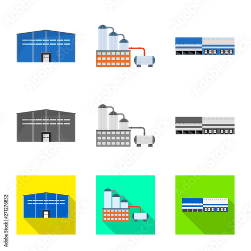 Isolated object of production and structure sign. Set of production and technology vector icon for stock.