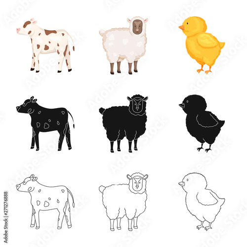 Fototapeta Naklejka Na Ścianę i Meble -  Vector illustration of breeding and kitchen  symbol. Collection of breeding and organic  vector icon for stock.