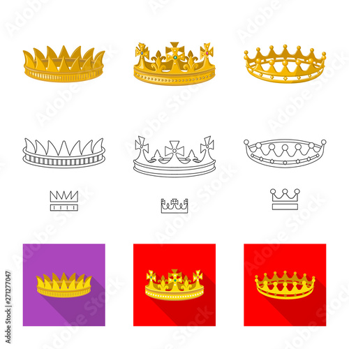 Vector design of medieval and nobility logo. Collection of medieval and monarchy stock symbol for web.