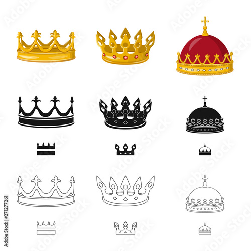 Isolated object of medieval and nobility symbol. Set of medieval and monarchy stock vector illustration.