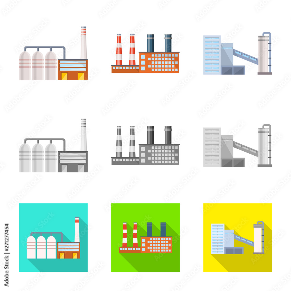 Vector illustration of production and structure icon. Collection of production and technology vector icon for stock.