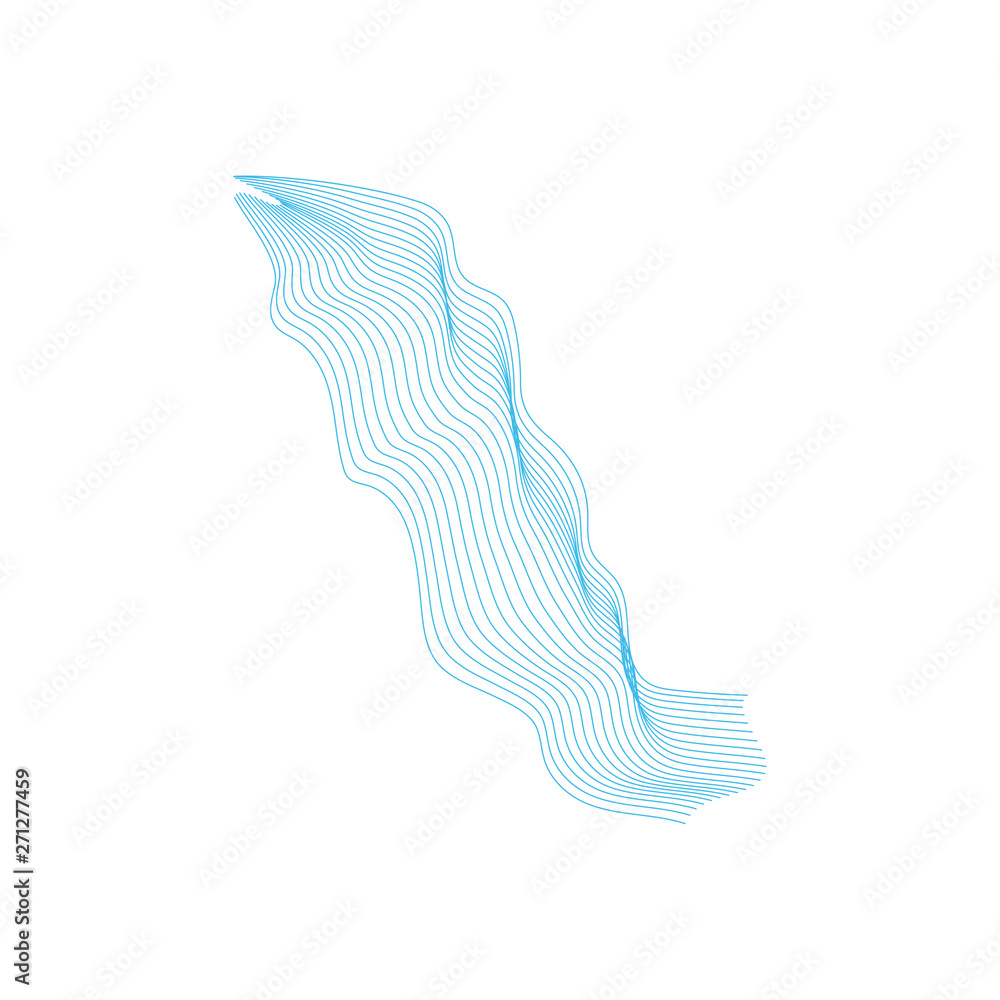 Vector illustration of waterfall cascade