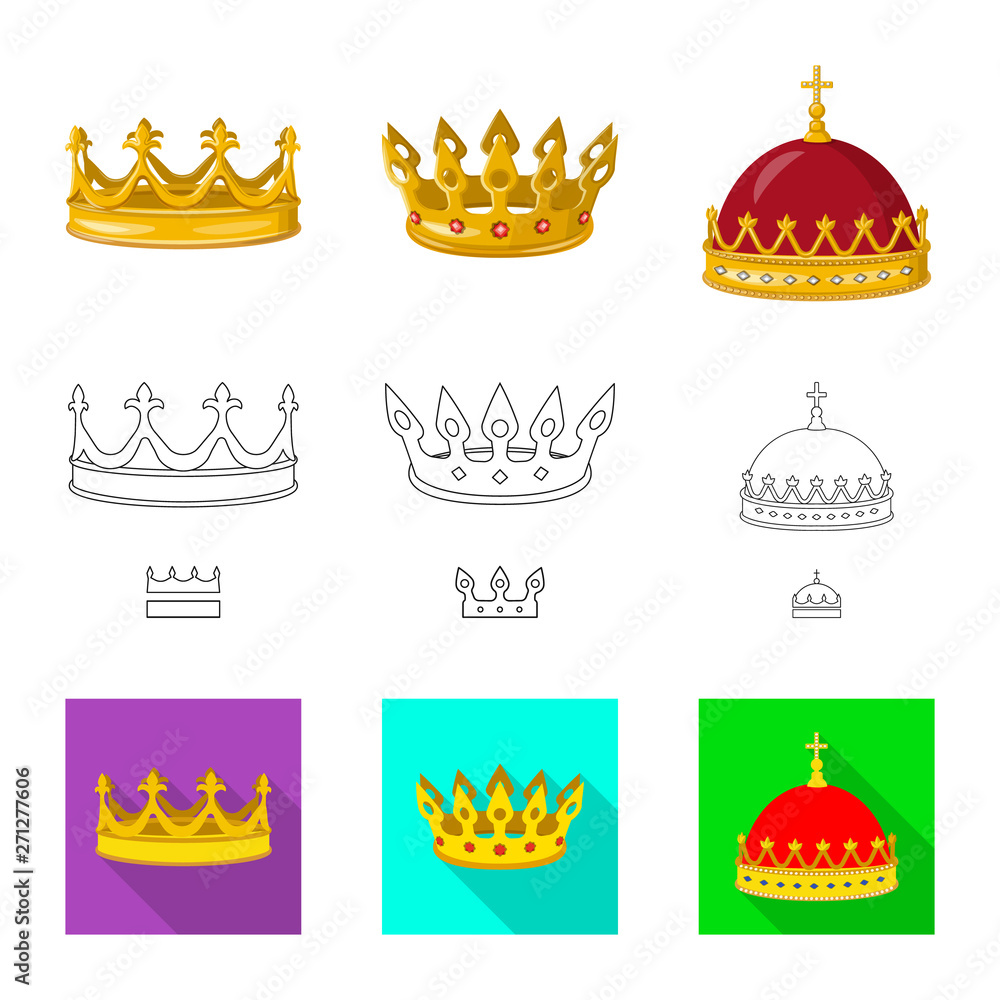 Vector illustration of medieval and nobility symbol. Set of medieval and monarchy vector icon for stock. Vector illustration of medieval and nobility symbol. Set of medieval and monarchy vector icon for stock.