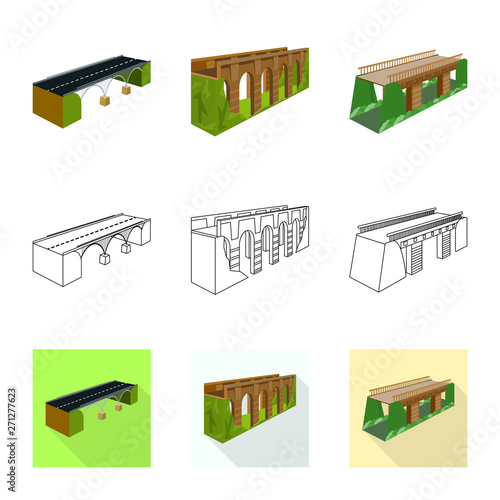 Isolated object of connection and design logo. Set of connection and side stock vector illustration.