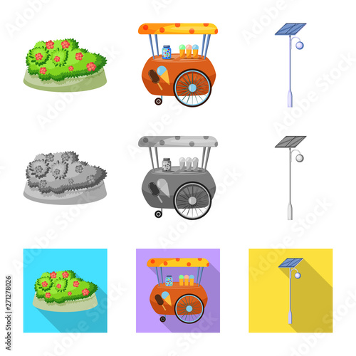 Isolated object of urban and street sign. Set of urban and relaxation stock vector illustration.