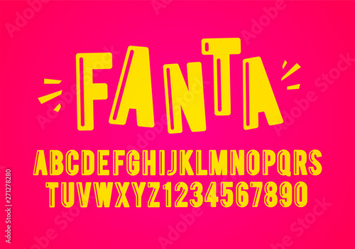 Fototapeta Ilustracja wektorowa Nowoczesne zabawy zabawy czcionki i alfabetu