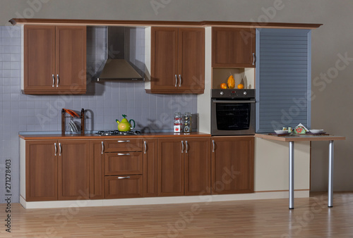 Modern kitchen interior,ready-made kitchen in film or photo studio © dreamsquares