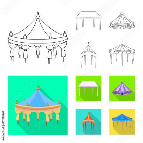 Vector design of roof and folding logo. Set of roof and architecture stock vector illustration.