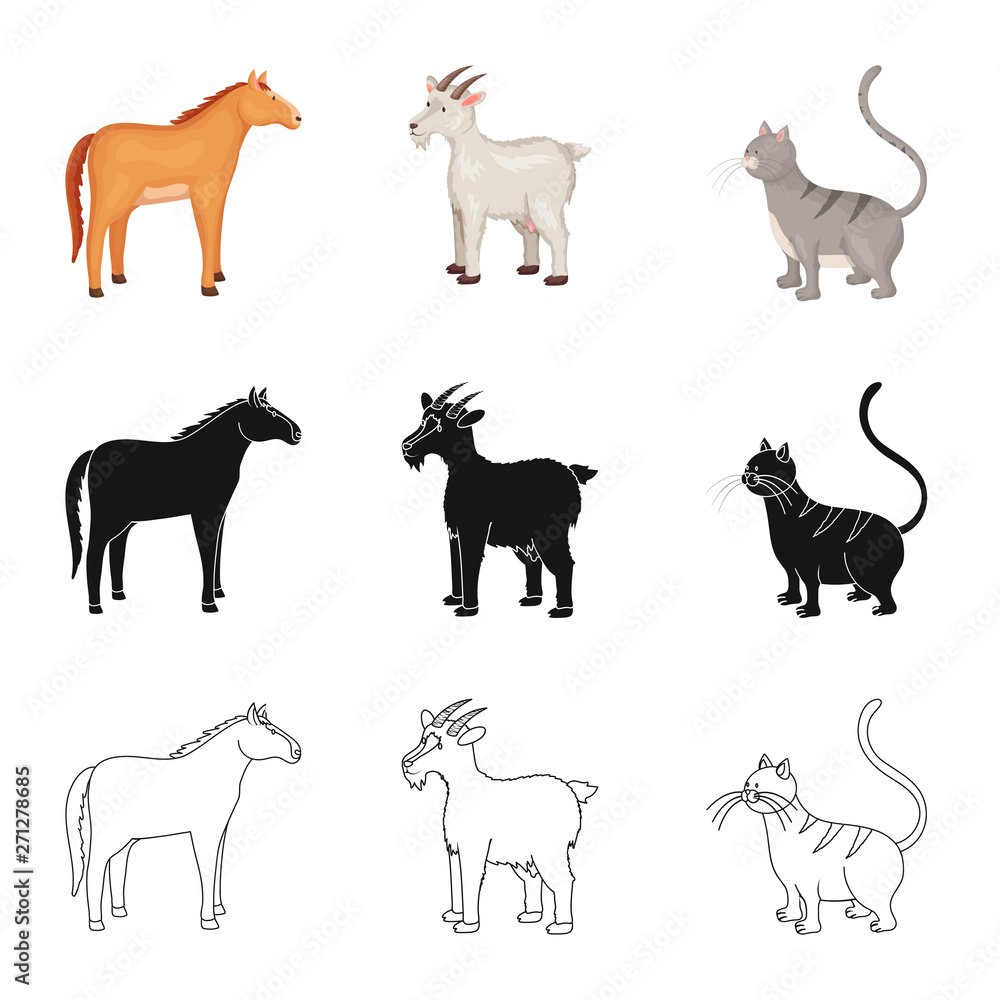 Vector design of breeding and kitchen  sign. Collection of breeding and organic  stock vector illustration.