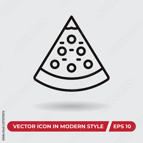 Pizza vector icon in modern style for web site and mobile app