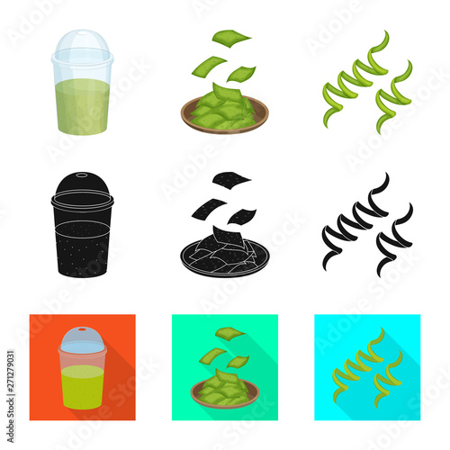 Isolated object of protein and sea logo. Set of protein and natural vector icon for stock. photo