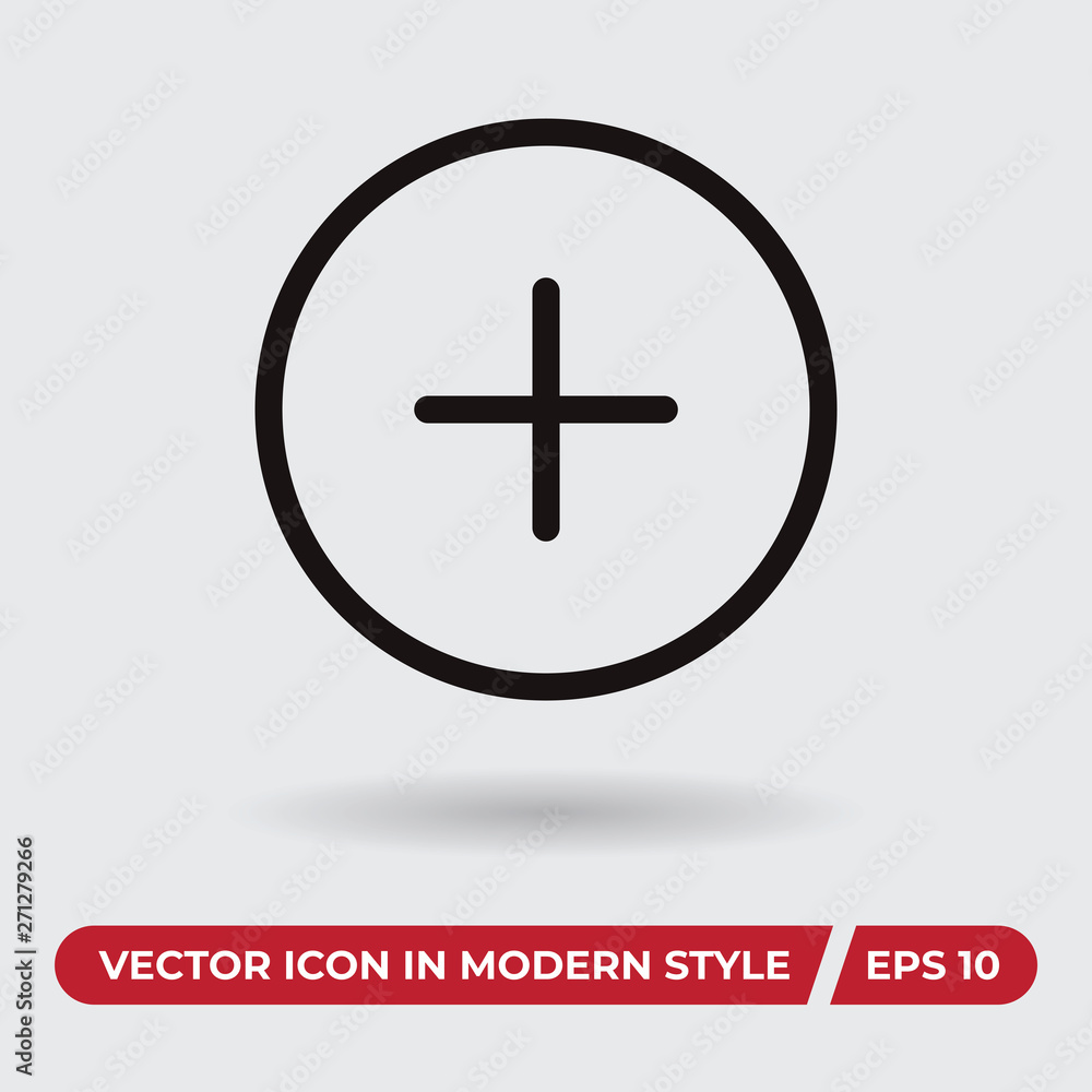 Plus vector icon in modern style for web site and mobile app Plus vector icon in modern style for web site and mobile app