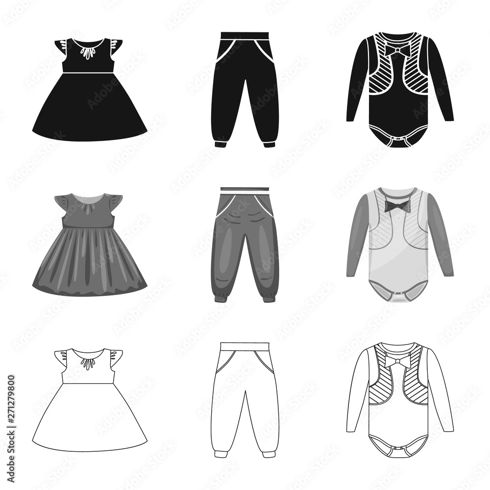 Vector design of fashion and garment icon. Collection of fashion and cotton vector icon for stock. Vector design of fashion and garment icon. Collection of fashion and cotton vector icon for stock.