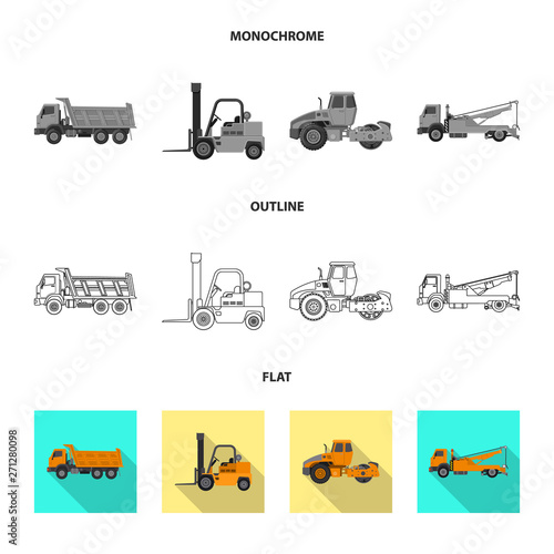 Isolated object of build and construction logo. Set of build and machinery vector icon for stock.