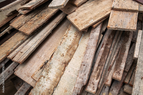 Used Mold Wood in the Construction Work Site. Construction Timber Wood Material