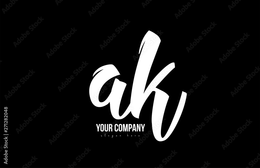 joined ak a k alphabet letter logo icon design black and white joined ak a k alphabet letter logo icon design black and white