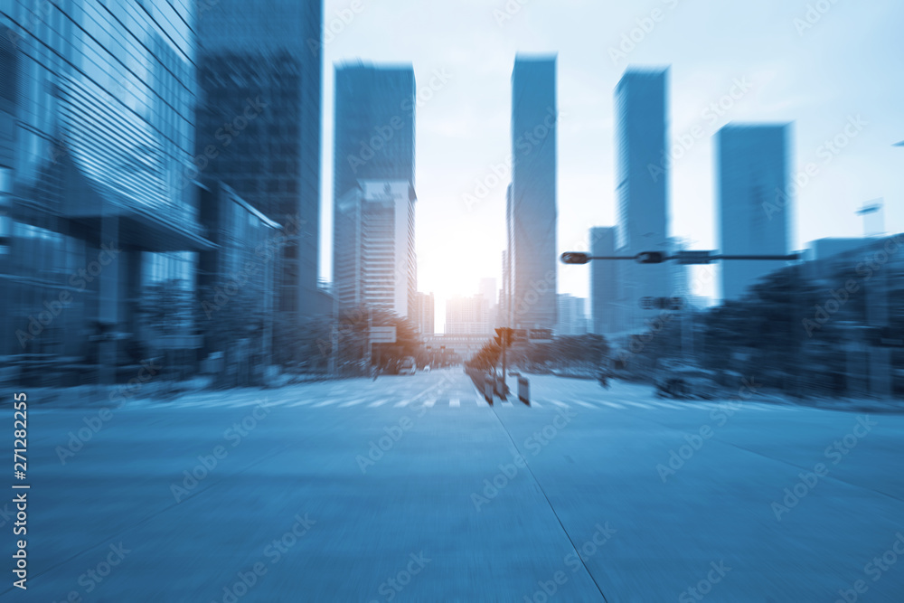 empty highway with cityscape and skyline of shenzhen,China.