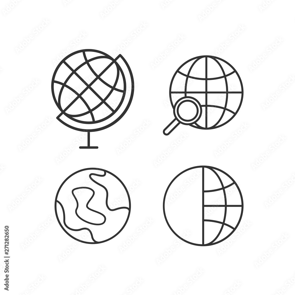 Web set icon. Flat symbol Web internet or globe logo vector design template Web set icon. Flat symbol Web internet or globe logo vector design template