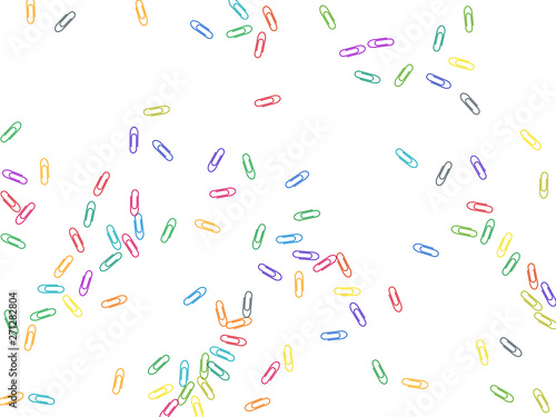 Stationary paperclips isolated on white background