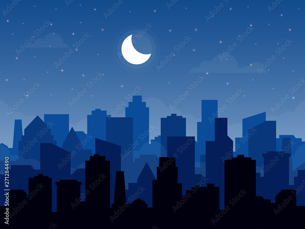 Fototapeta premium City skyline in flat style.