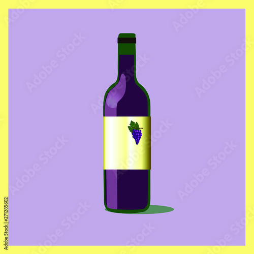 etichetta prodotti vinicoli con bottiglia di vino rosso