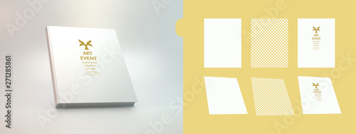 Realistic book mockup. Cover design template. Perspective view. 3d vector illustration.