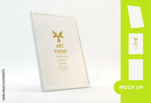 Frame mockup. Vector illustration for picture, painting, poster,  certificate, diploma or photo.