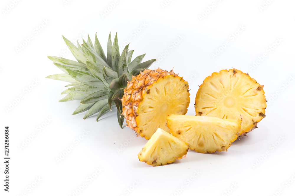 Pineapple slices isolated on white background Pineapple slices isolated on white background