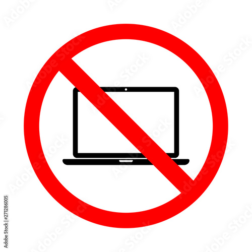 Forbidden computers icon. Vector illustration of a collection of prohibition signs