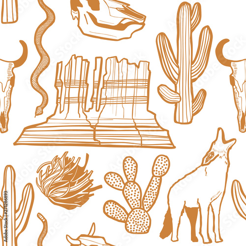 Light Desert Pattern in Hand Drawn Style