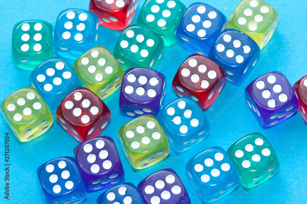 Dices on blue background. Dices on blue background.