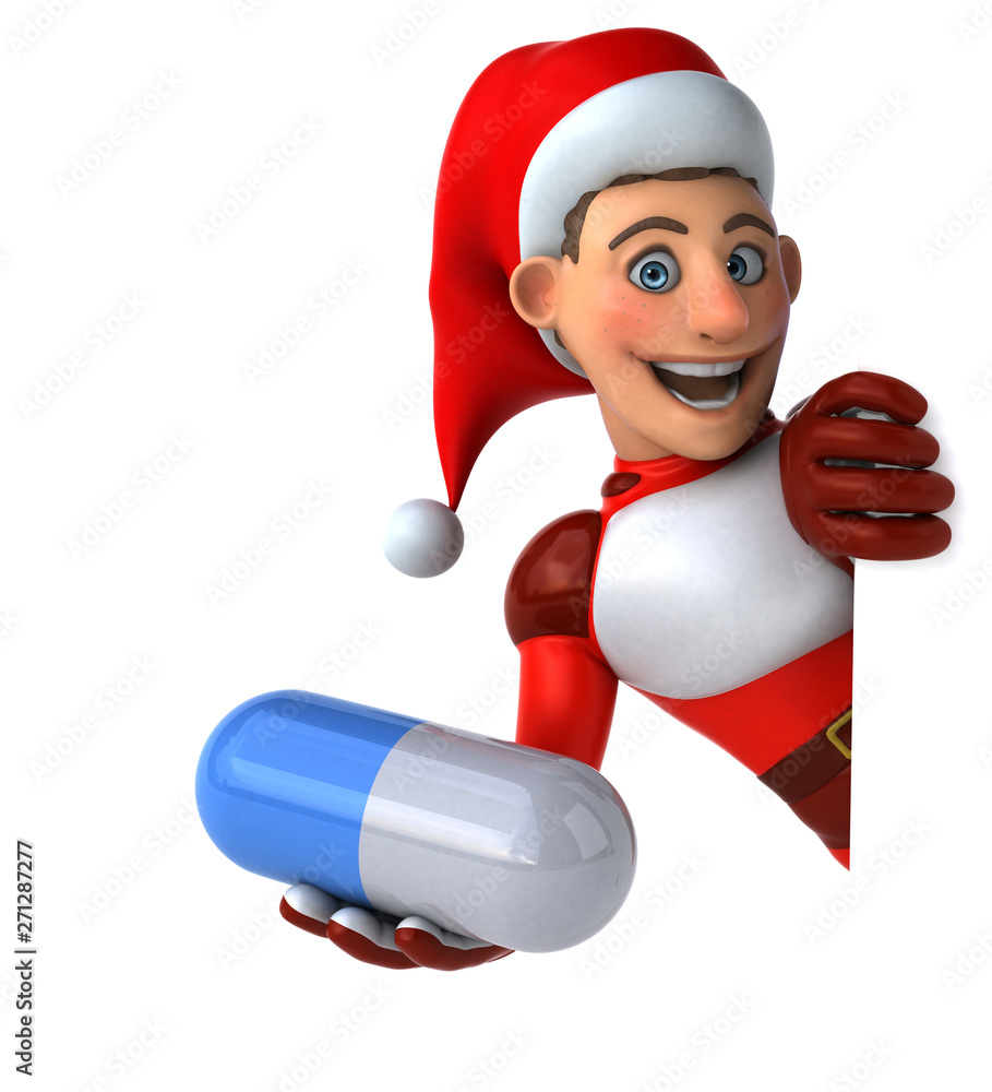 Fun Super Santa Claus - 3D Illustration Fun Super Santa Claus - 3D Illustration
