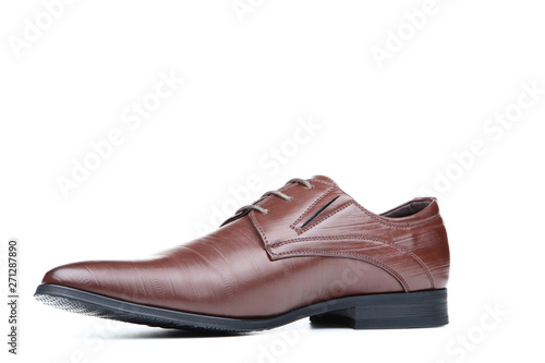 Male leather shoe isolated on white background