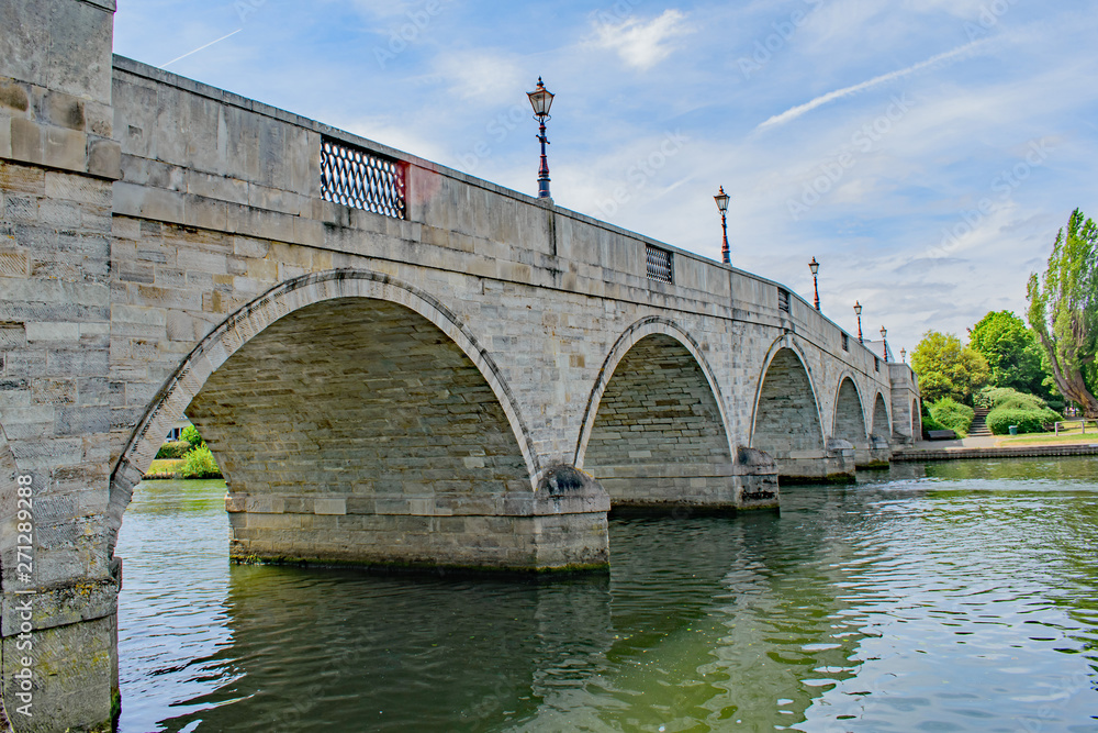 The Arches of Chertsey Bridge on a summer day