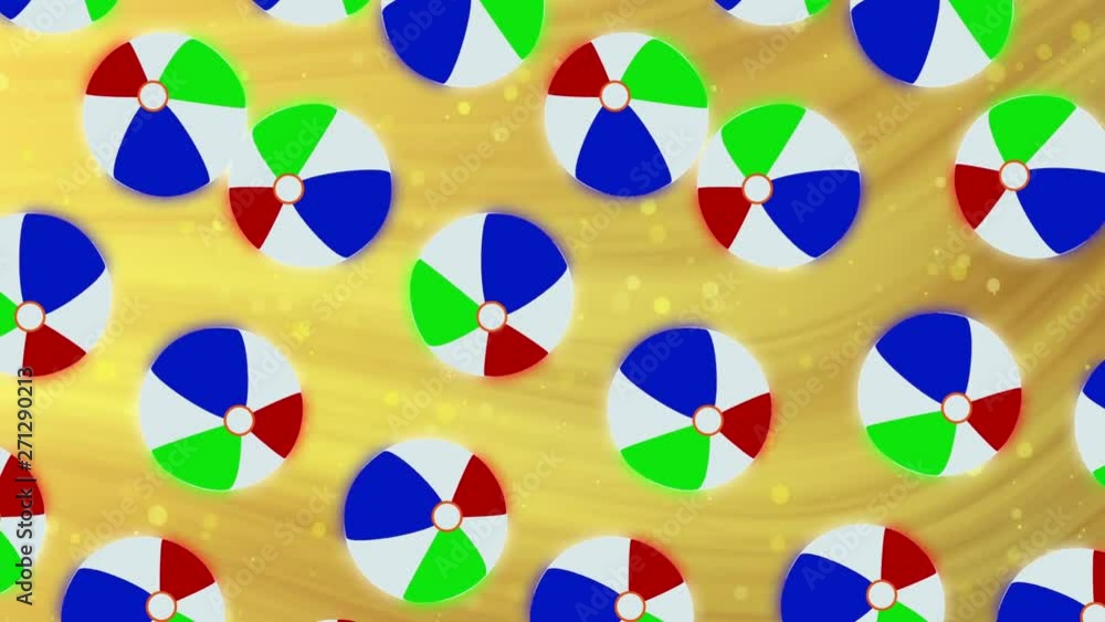 summer background - ball. This video with stock graphics shows a moving summer background with elements ball summer background - ball. This video with stock graphics shows a moving summer background with elements ball