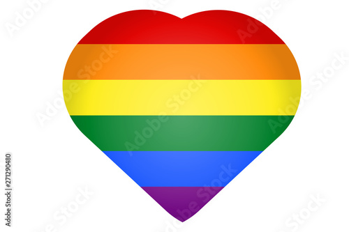 Corazón con la bandera del arcoiris del colectivo LGTB.